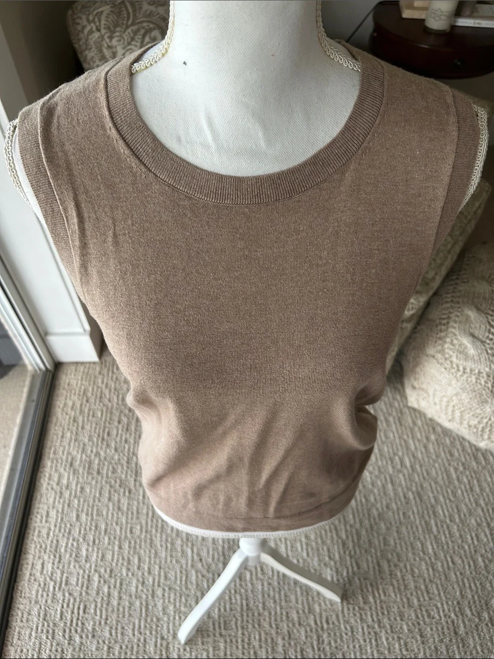 J. Crew Sleeveless Knit Tank Top in Light Brown